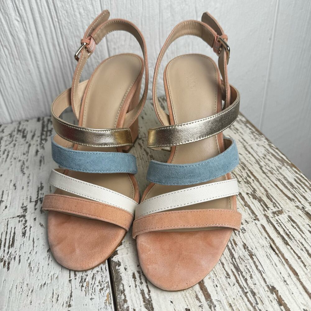 Botkier New York Sera Pump Block Heel Sandals Leather Strappy Size 7M - Picture 5 of 10